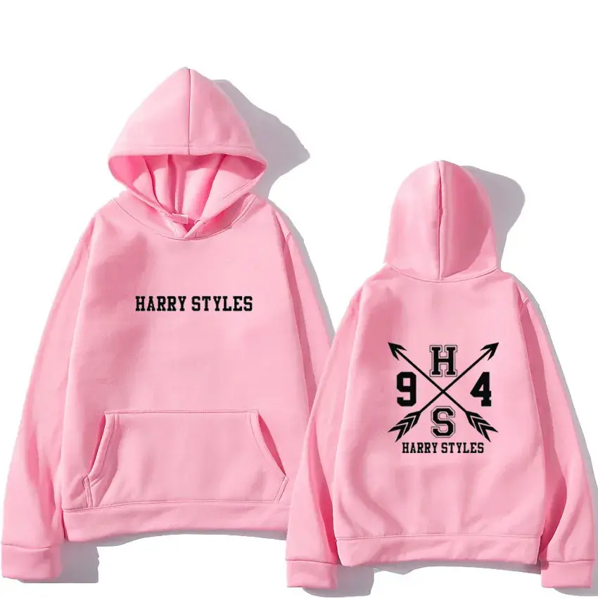 Black Harry Styles Hoodie Set with Graphic Print