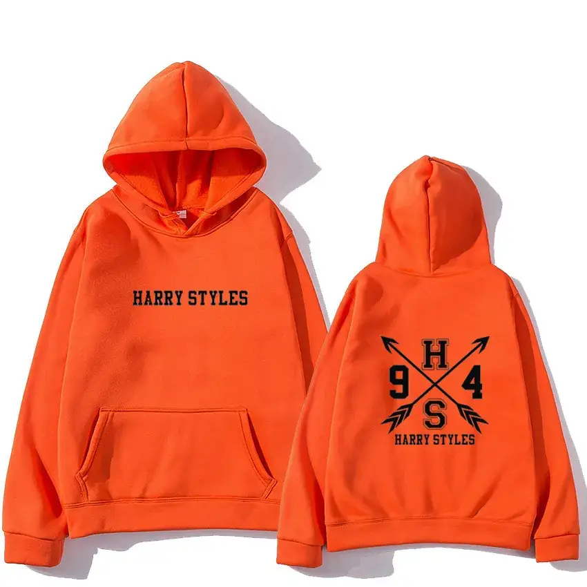 Black Harry Styles Hoodie Set with Graphic Print