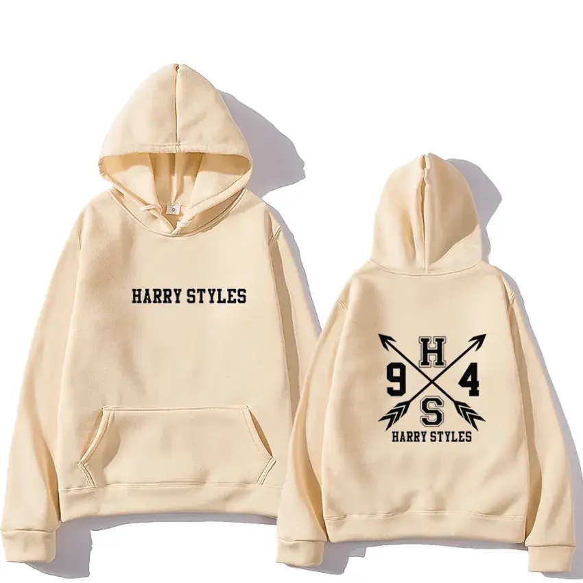 Black Harry Styles Hoodie Set with Graphic Print
