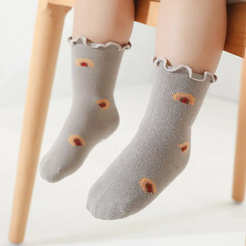 Baby Socks Korean Style Floral Lace Mid-Tube Cotton