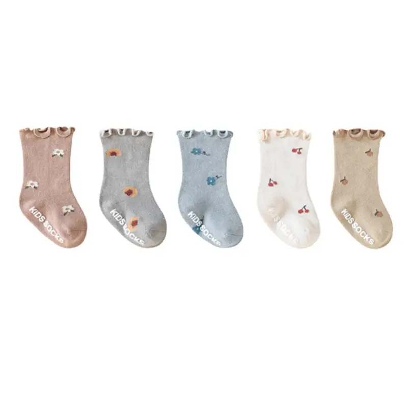 Baby Socks Korean Style Floral Lace Mid-Tube Cotton