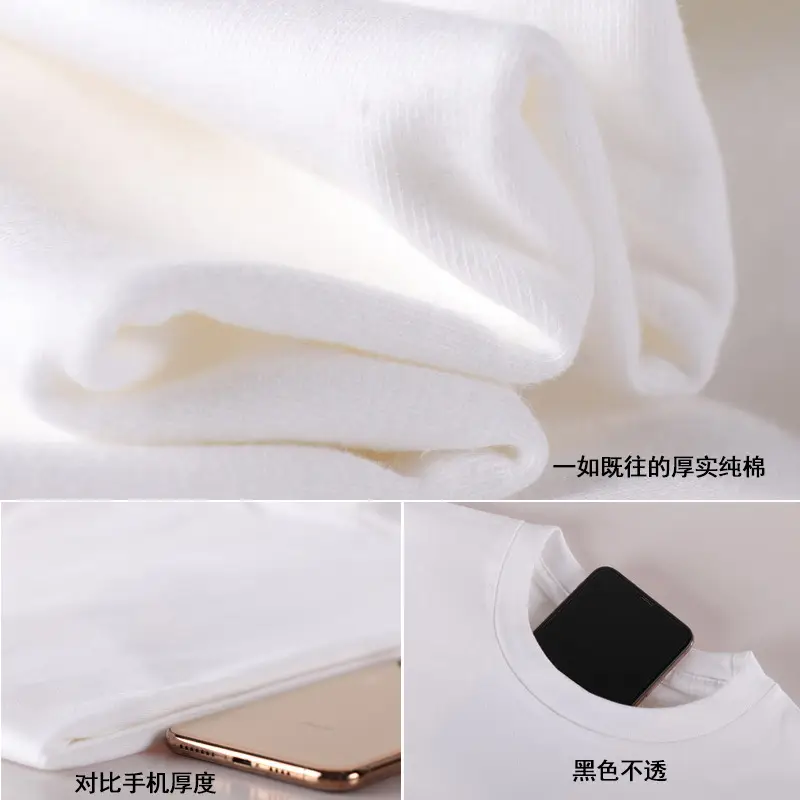 230g Heavy Cotton Black T-Shirt for Men Women - Image 20