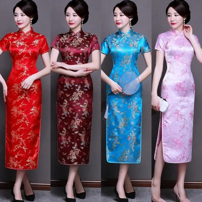 Red Chinese Wedding Dress for Moms Autumn Winter - Image 11