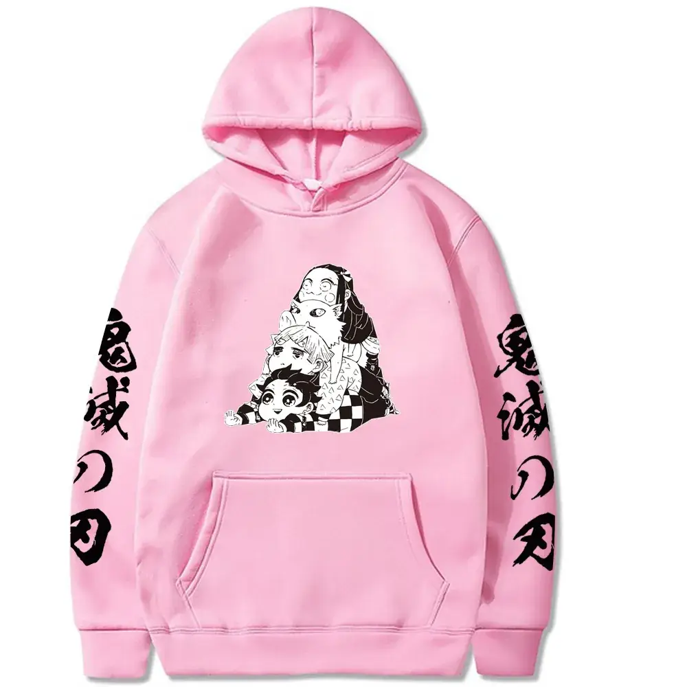Pink Cross-Brand Hooded Sweatshirt with Anime Design - Image 6