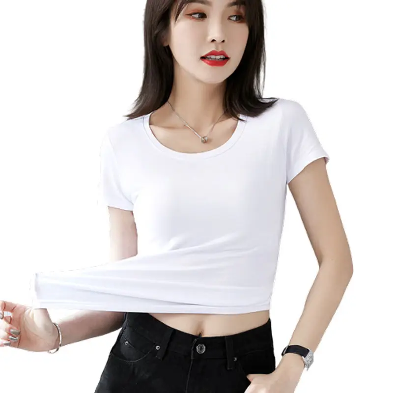 Women's Orange Short Sleeve Slim Fit T-Shirt