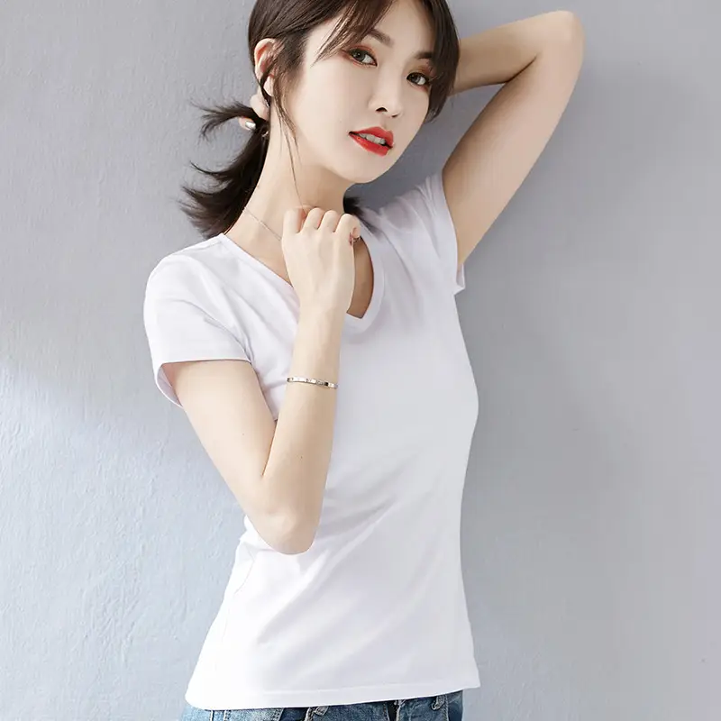 Women's Orange Short Sleeve Slim Fit T-Shirt