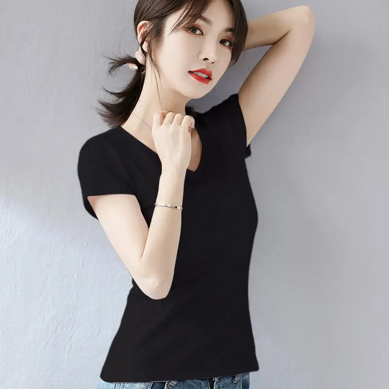 Women's Orange Short Sleeve Slim Fit T-Shirt