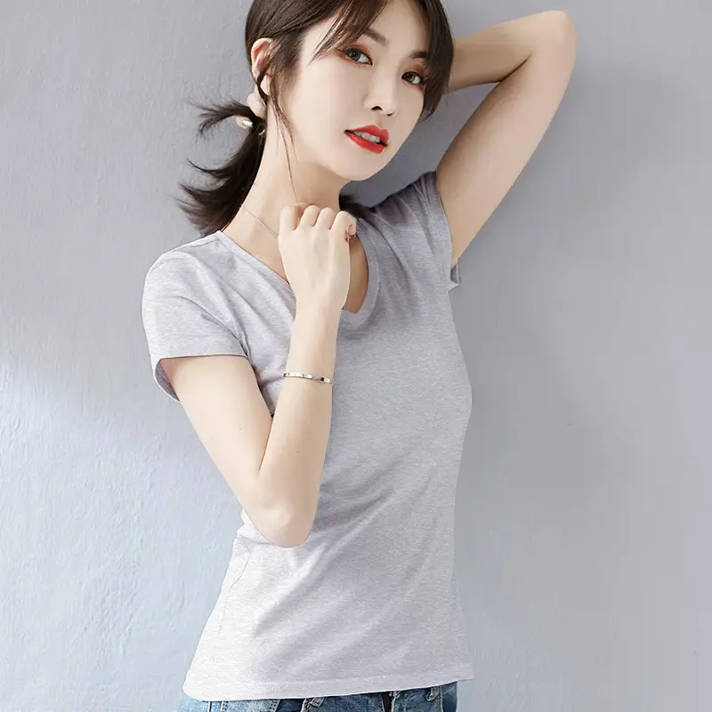 Women's Orange Short Sleeve Slim Fit T-Shirt