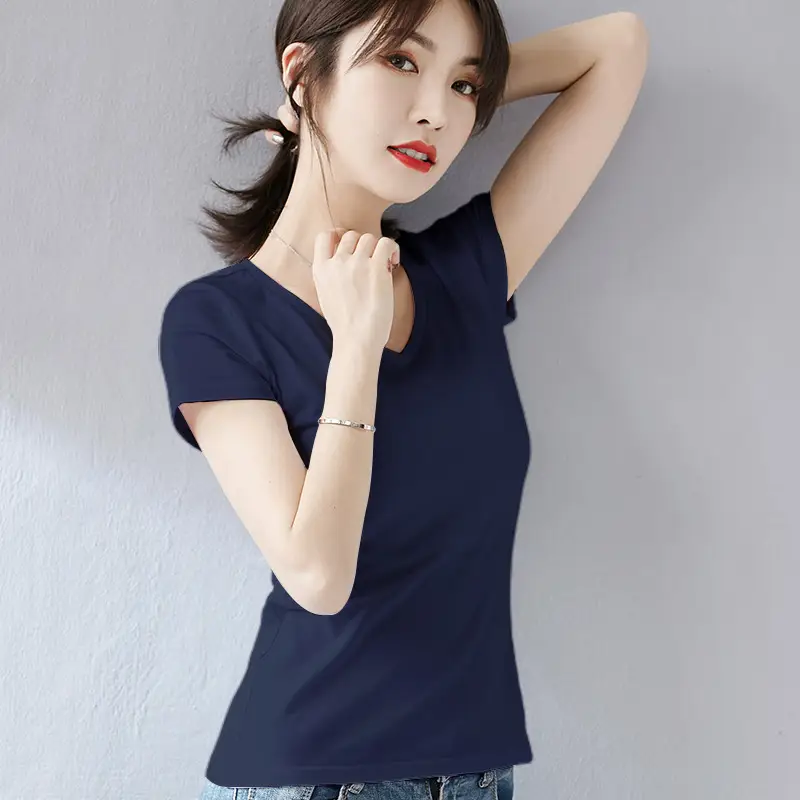 Women's Orange Short Sleeve Slim Fit T-Shirt