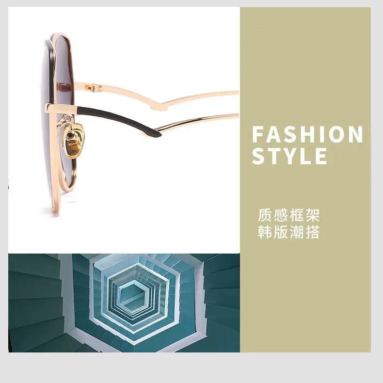 Women Gradient Polarized Sunglasses Gold Frame UV400 - Image 7