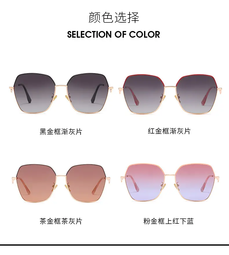 Women Gradient Polarized Sunglasses Gold Frame UV400 — feature 12