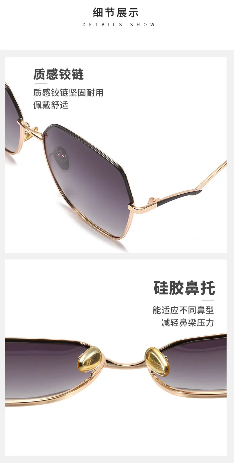 Women Gradient Polarized Sunglasses Gold Frame UV400 — feature 13