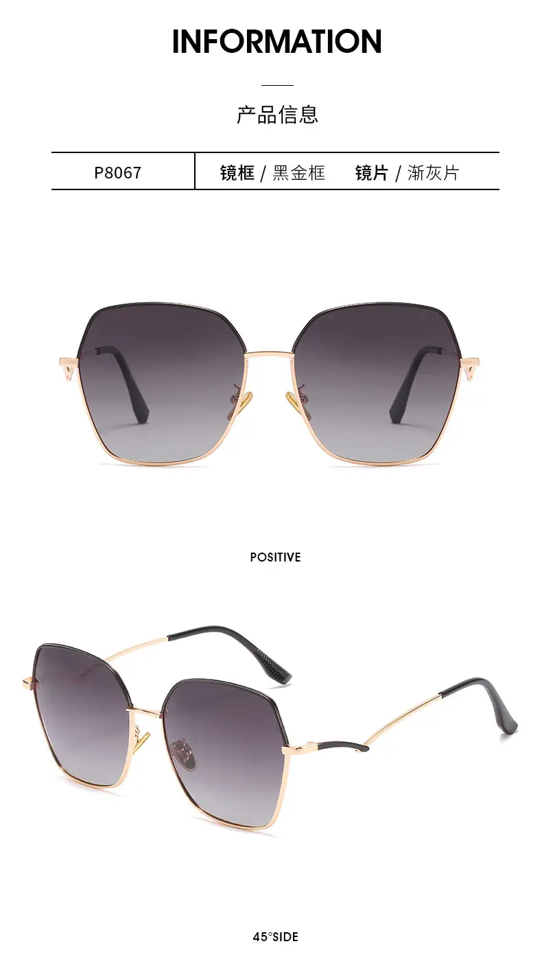 Women Gradient Polarized Sunglasses Gold Frame UV400 — feature 15