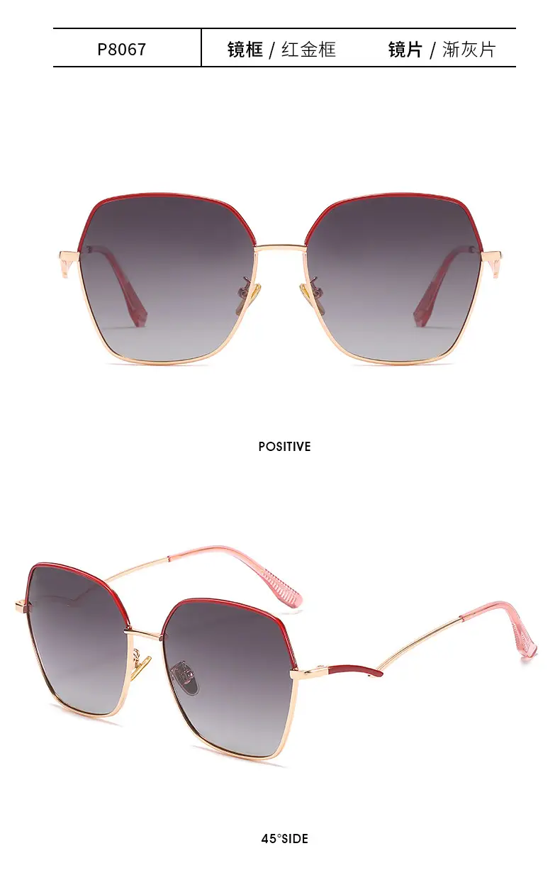 Women Gradient Polarized Sunglasses Gold Frame UV400 — feature 16