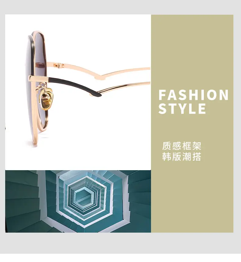 Women Gradient Polarized Sunglasses Gold Frame UV400 — feature 4