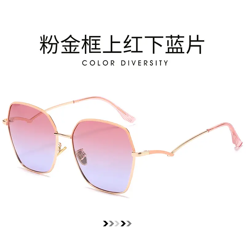 Women Gradient Polarized Sunglasses Gold Frame UV400 - Image 2