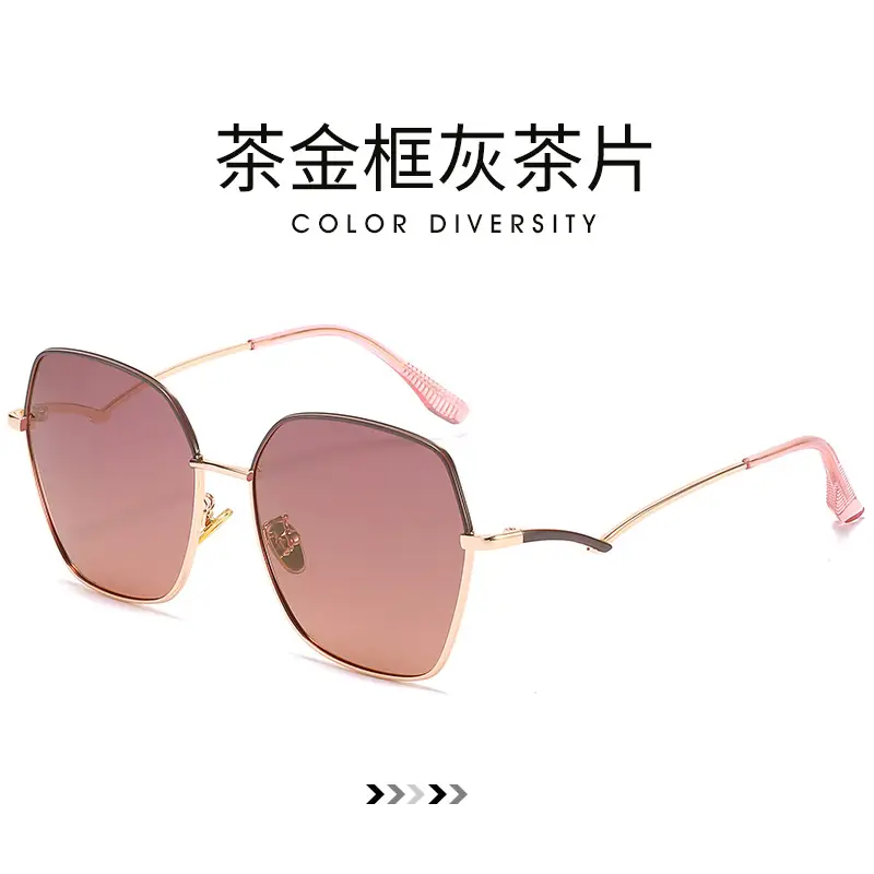 Women Gradient Polarized Sunglasses Gold Frame UV400 - Image 3