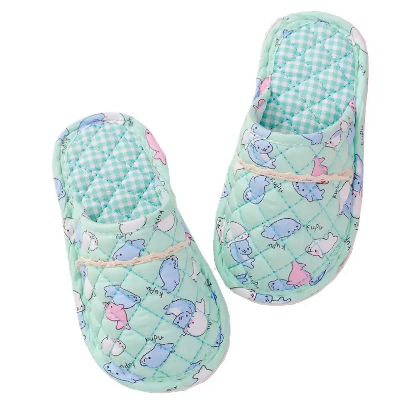 New Spring and Autumn Winter Children's boys and girls home indoor cartoon closed toe rubber bottom warm fabric cotton slippers - Image 12
