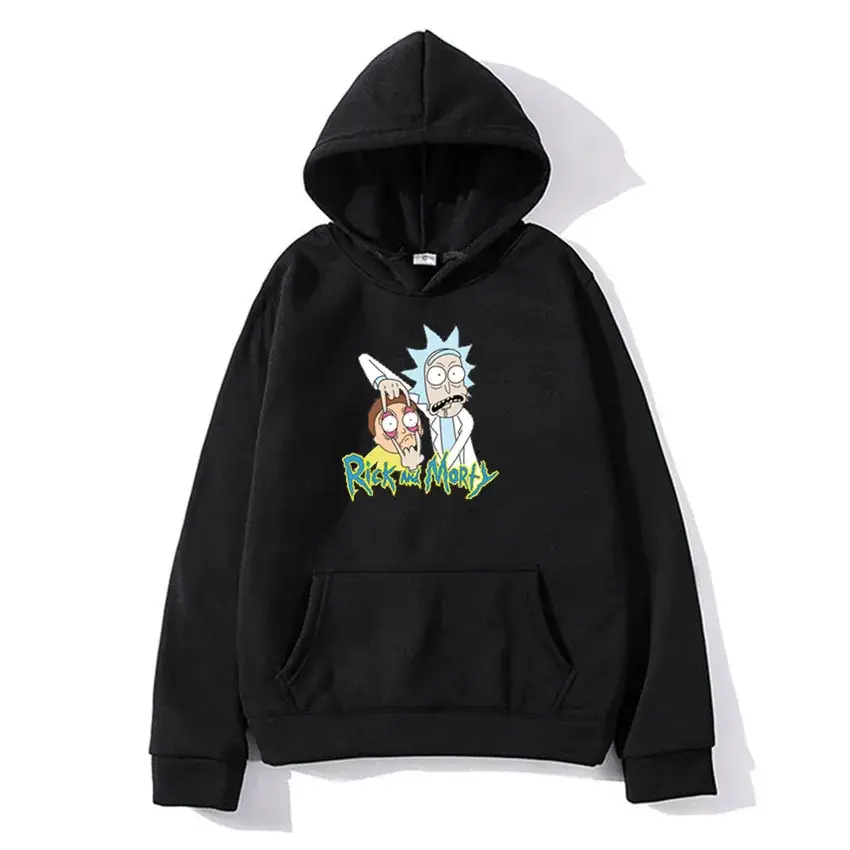 Pink Rick and Morty Hoodie for Men Fleece Casual