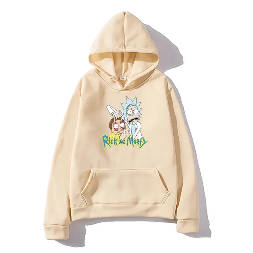 Pink Rick and Morty Hoodie for Men Fleece Casual