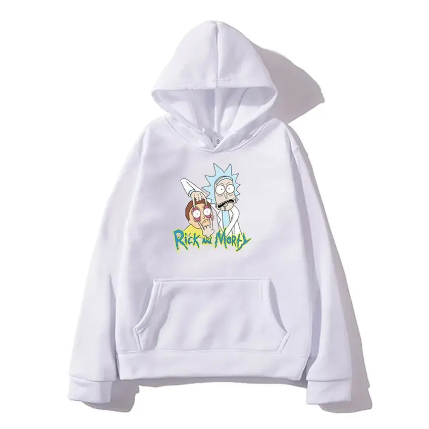 Pink Rick and Morty Hoodie for Men Fleece Casual