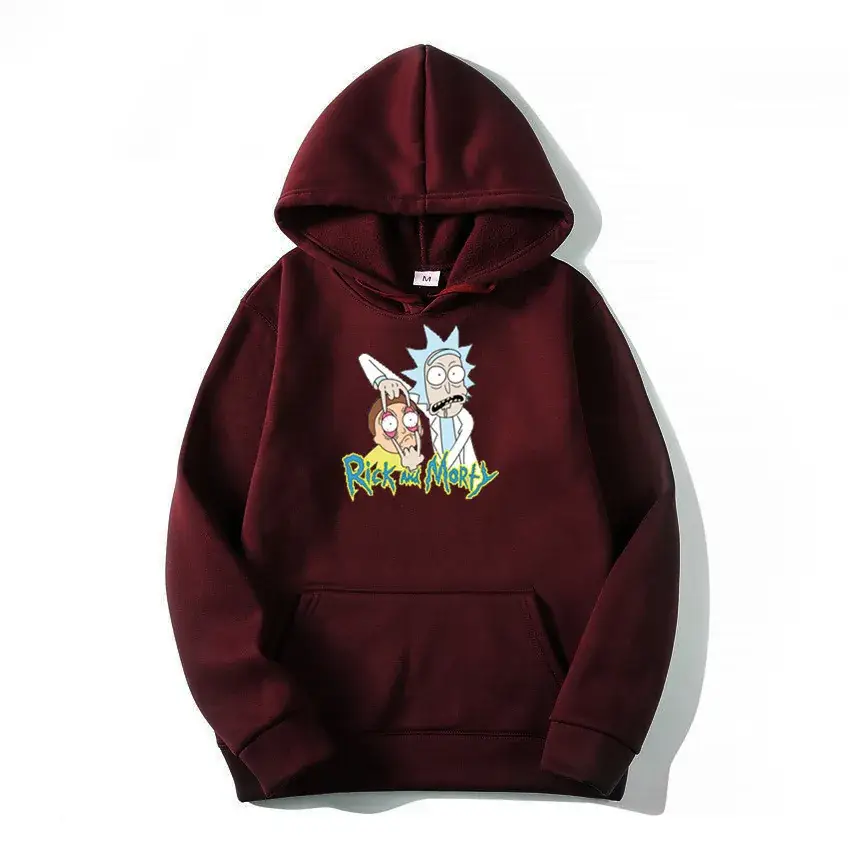 Pink Rick and Morty Hoodie for Men Fleece Casual