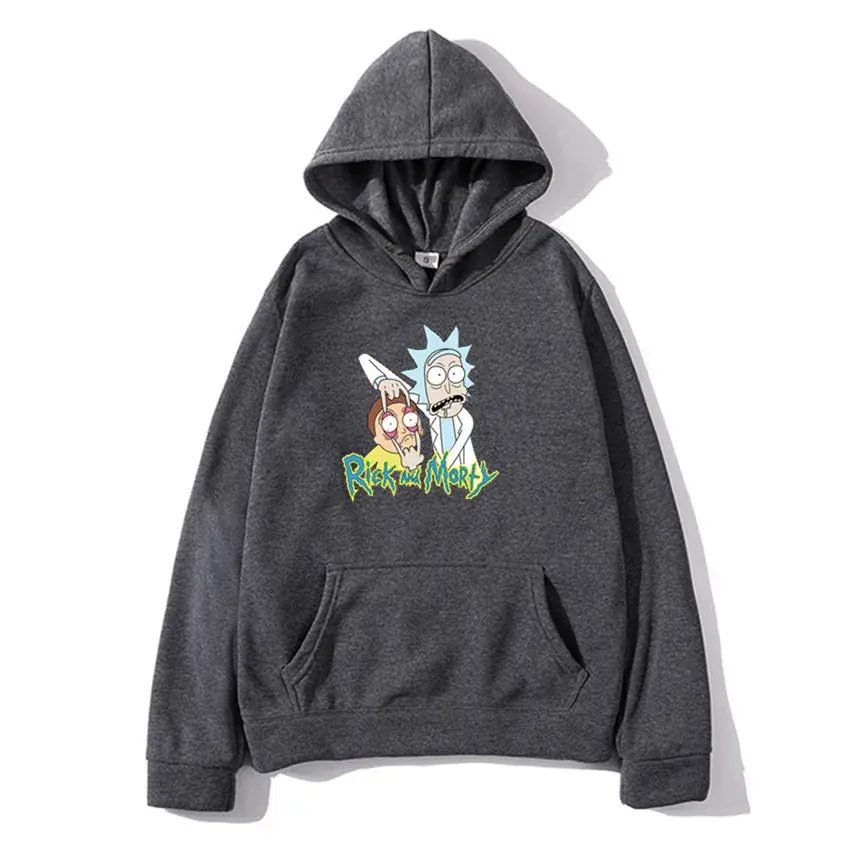 Pink Rick and Morty Hoodie for Men Fleece Casual