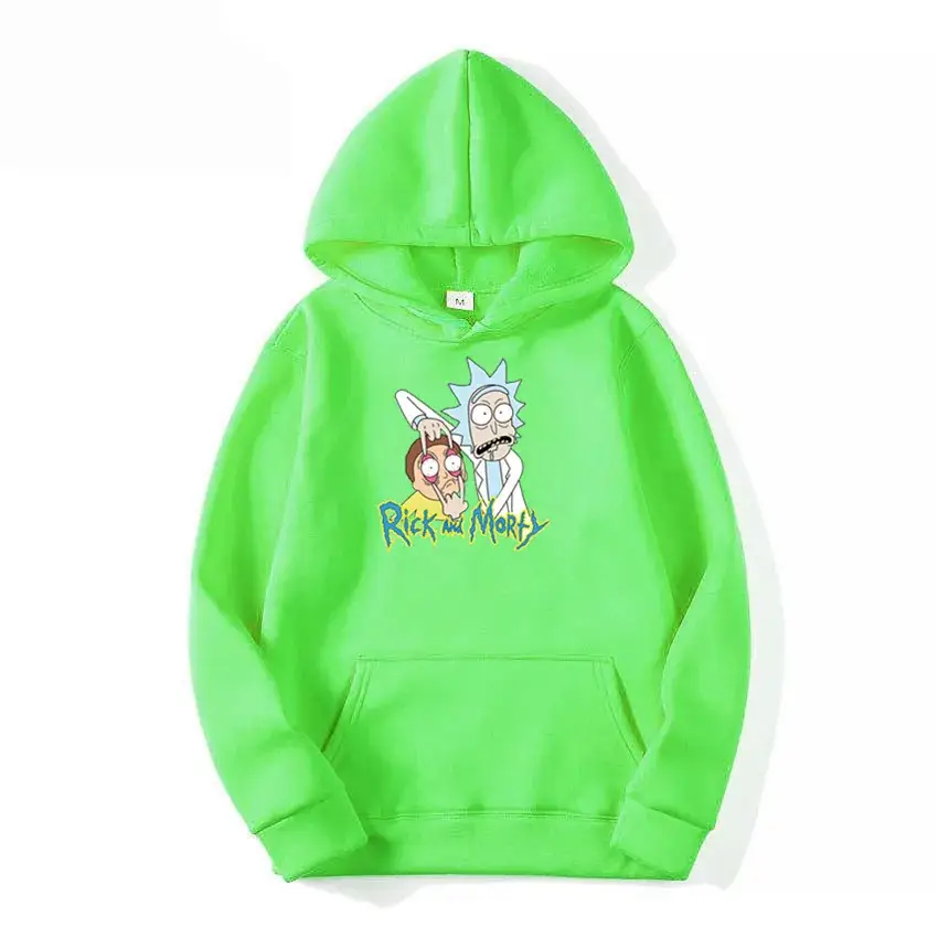 Pink Rick and Morty Hoodie for Men Fleece Casual