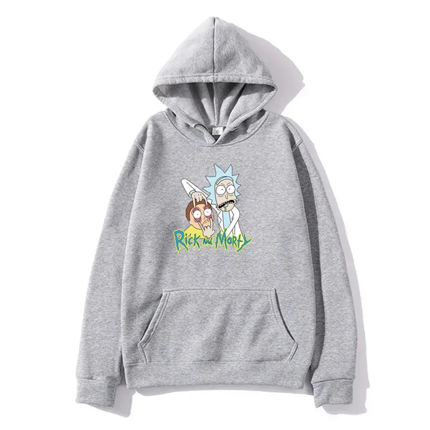 Pink Rick and Morty Hoodie for Men Fleece Casual