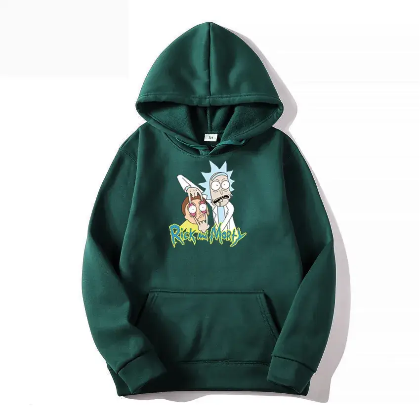 Pink Rick and Morty Hoodie for Men Fleece Casual