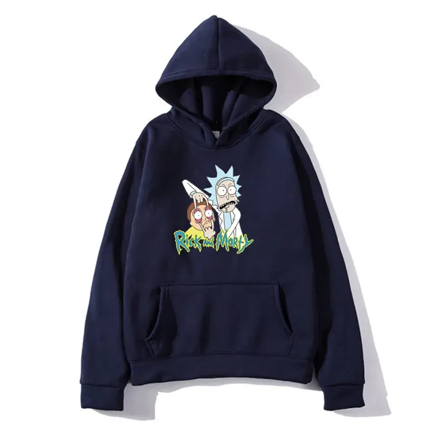 Pink Rick and Morty Hoodie for Men Fleece Casual