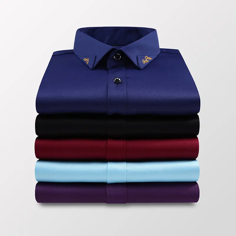 Men's Light Blue Slim Fit Long Sleeve Shirt - Image 8