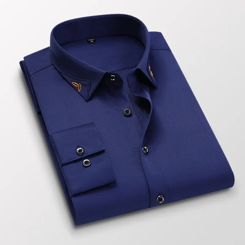 Men's Light Blue Slim Fit Long Sleeve Shirt - Image 9