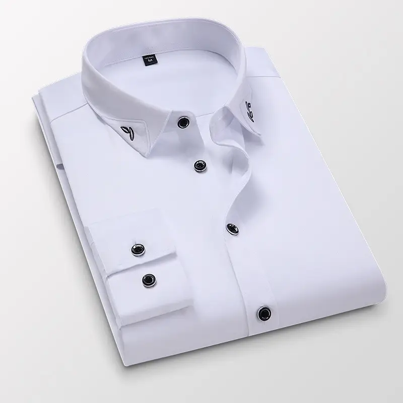 Men's Light Blue Slim Fit Long Sleeve Shirt - Image 11