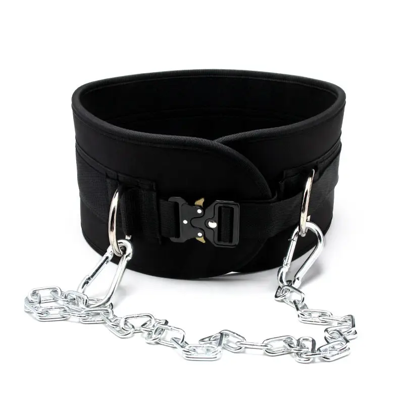 Black Iron Chain Pull-Up Belt for Gym Use