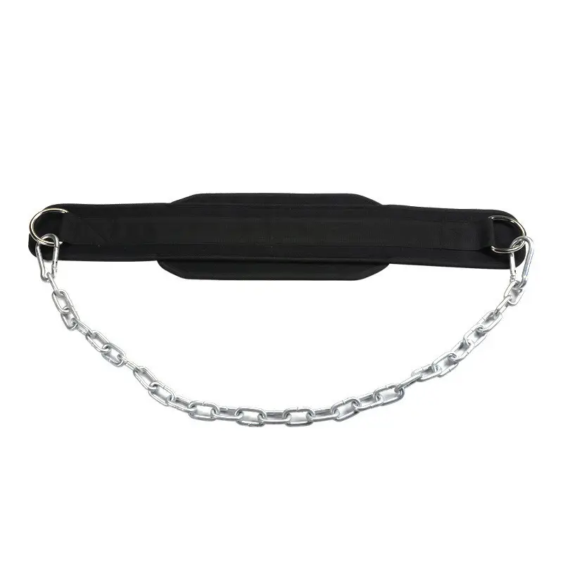 Black Iron Chain Pull-Up Belt for Gym Use
