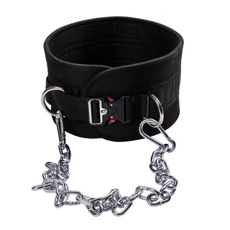 Black Iron Chain Pull-Up Belt for Gym Use