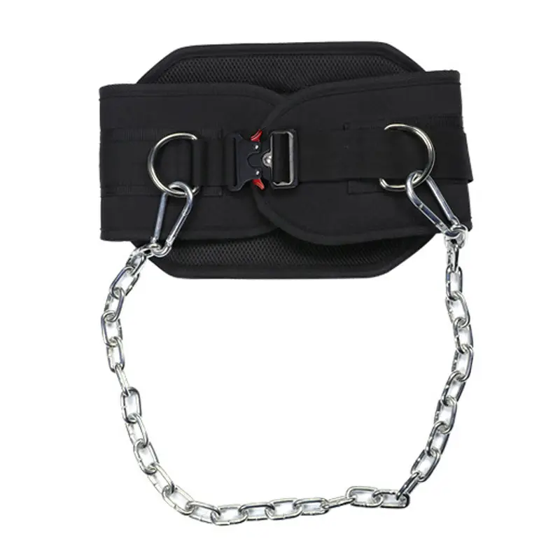 Black Iron Chain Pull-Up Belt for Gym Use