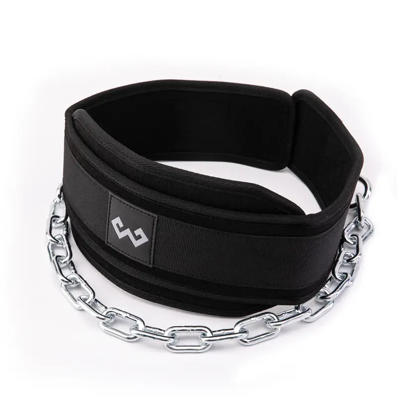 Black Iron Chain Pull-Up Belt for Gym Use