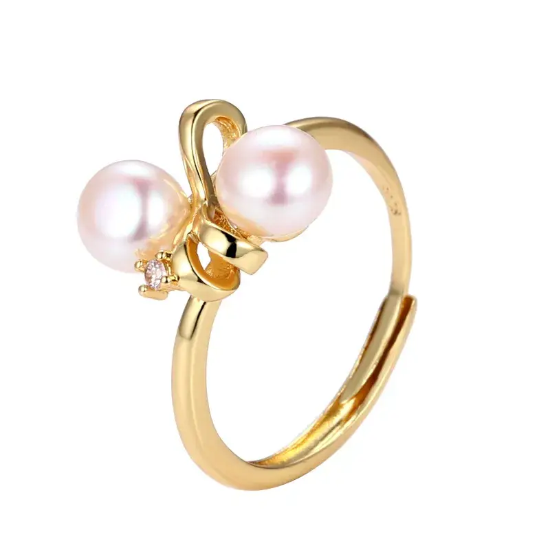 Adjustable Pearl Ring for Women Elegant Silver - Image 9