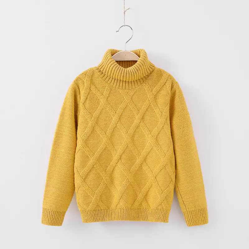 Kids Korean Style Knitted Turtleneck Sweaters Medium Large