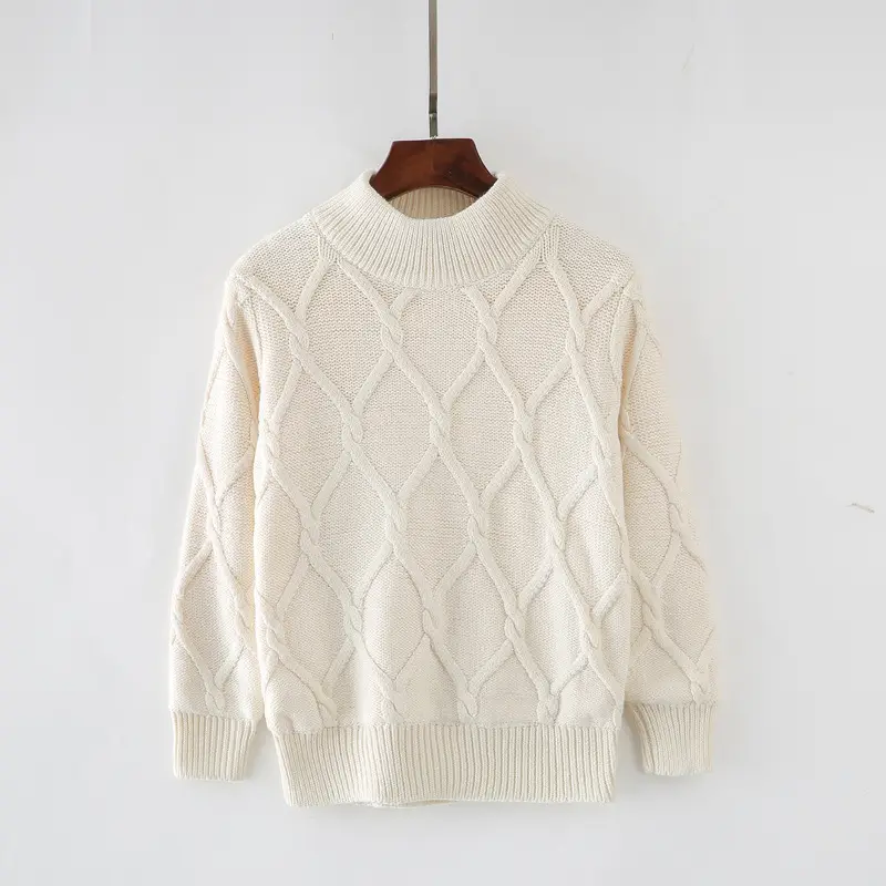 Kids Korean Style Knitted Turtleneck Sweaters Medium Large