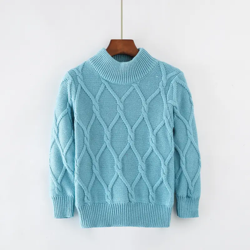 Kids Korean Style Knitted Turtleneck Sweaters Medium Large