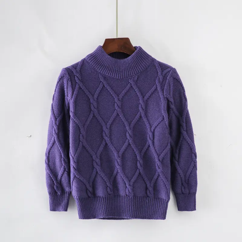 Kids Korean Style Knitted Turtleneck Sweaters Medium Large