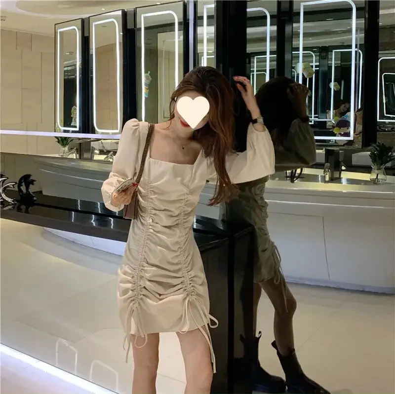 Yujie Light Wind Dress 2025 Spring Autumn New French Retro Hepburn Small Waist - Image 5
