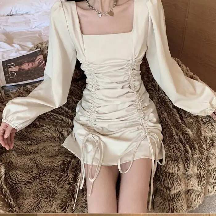 Yujie Light Wind Dress 2025 Spring Autumn New French Retro Hepburn Small Waist - Image 2