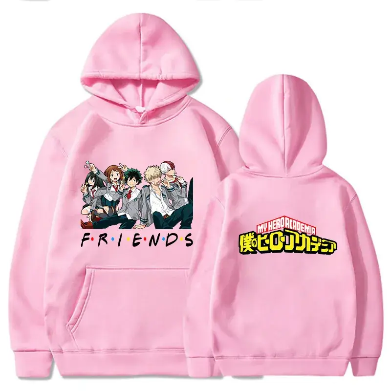 My Hero Academia Friends Hoodie Red for Men - Image 6