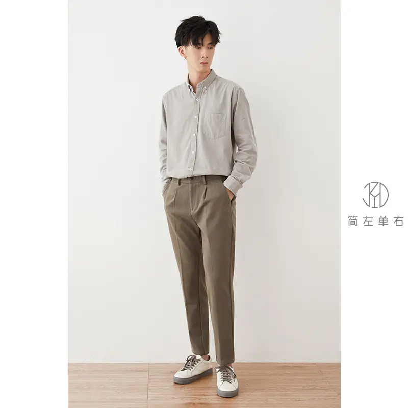 Men's Woolen Slim-fit Ankle Pants Winter Straight - Image 5