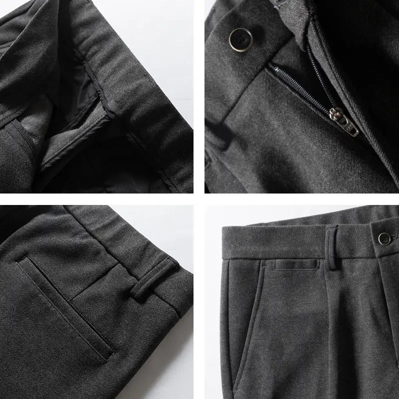 Men's Woolen Slim-fit Ankle Pants Winter Straight - Image 7