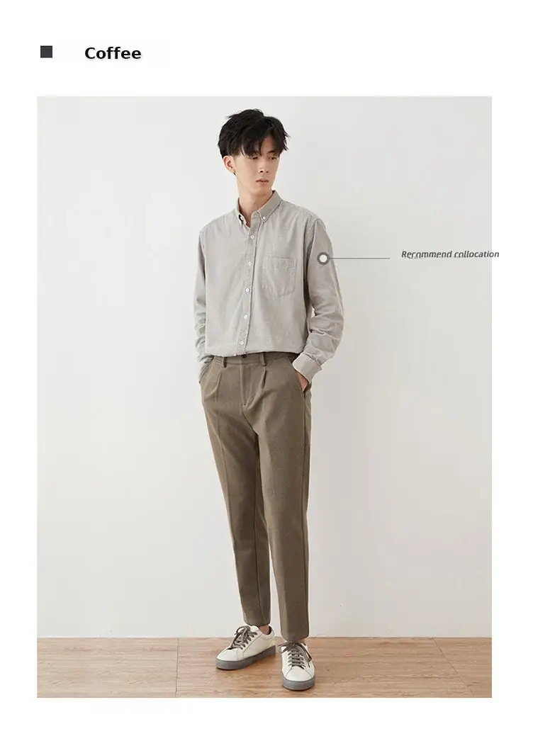 Men's Woolen Slim-fit Ankle Pants Winter Straight — feature 10